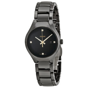 Home rado true black dial black ceramic ladies watch r27059712