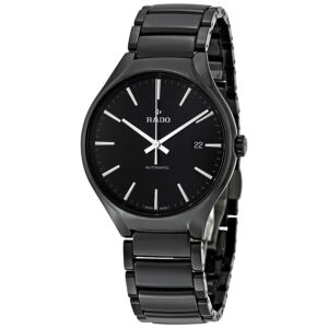 rado true automatic black dial black ceramic men's watch r27056152