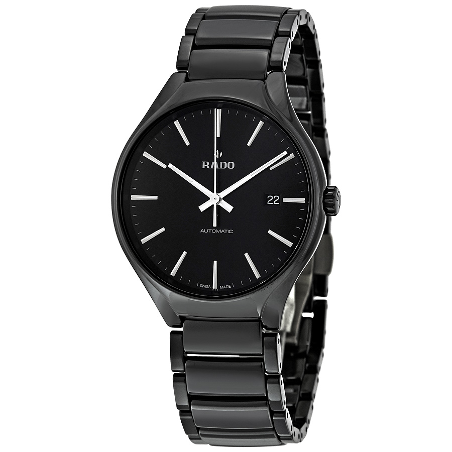 rado true automatic black dial black ceramic men's watch r27056152 rado true automatic black dial black ceramic men's watch r27056152