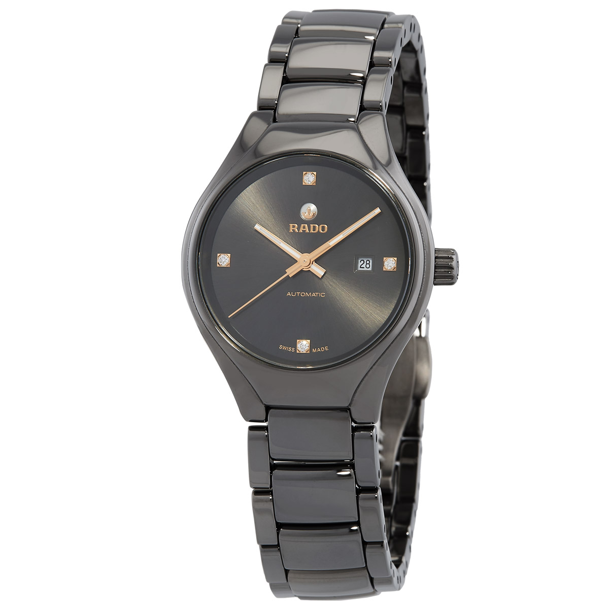 rado true automatic diamond grey dial ladies watch r27243712 rado true automatic diamond grey dial ladies watch r27243712