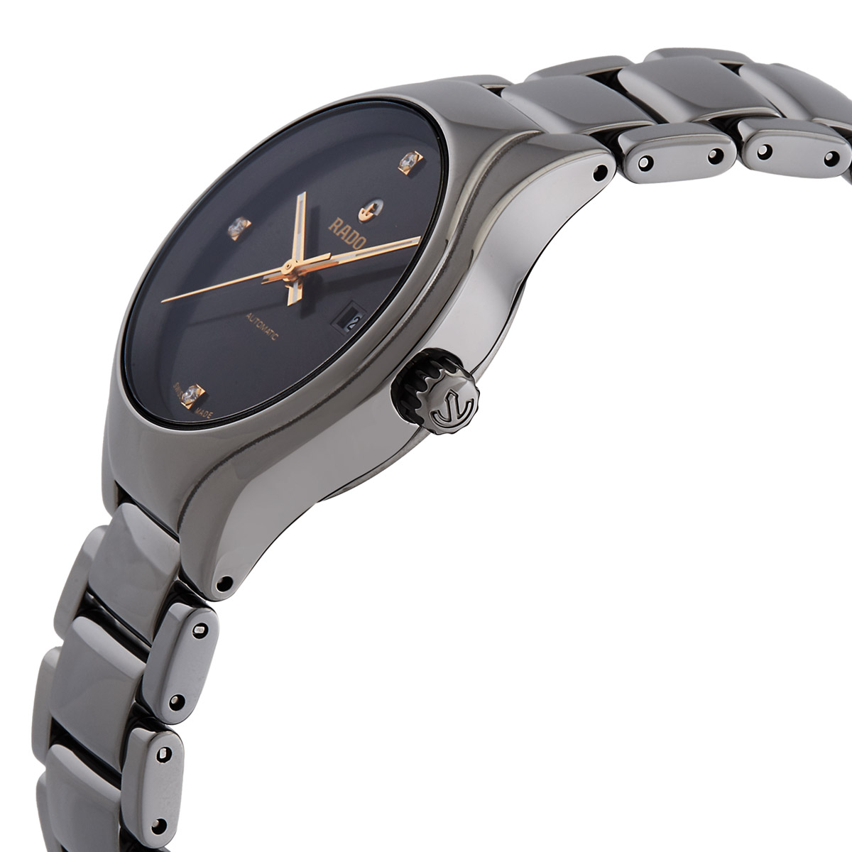 rado true automatic diamond grey dial ladies watch r27243712 rado true automatic diamond grey dial ladies watch r27243712