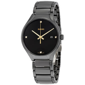 rado true black dial black ceramic men's watch r27238712