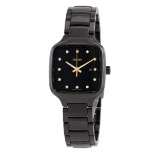 Home rado true quartz diamond black dial ladies watch r27080702