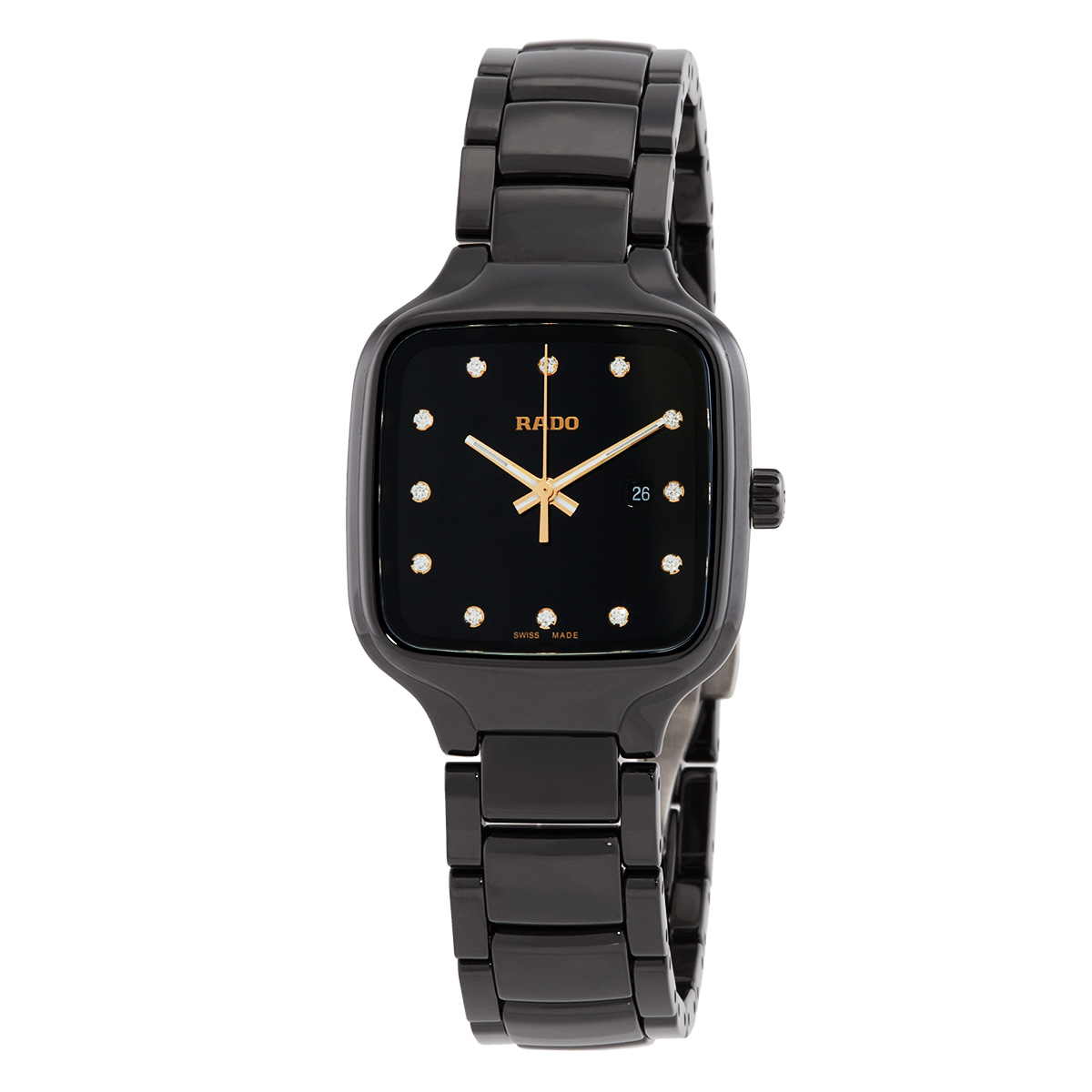 rado true quartz diamond black dial ladies watch r27080702 rado true quartz diamond black dial ladies watch r27080702