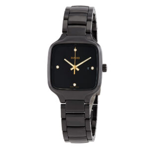 rado true quartz diamond black dial ladies watch r27080722