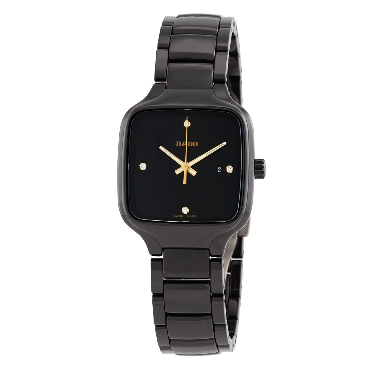 rado true quartz diamond black dial ladies watch r27080722 rado true quartz diamond black dial ladies watch r27080722