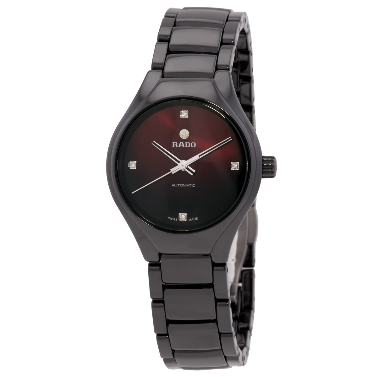 rado true round automatic diamond red dial ladies watch r27242742 rado true round automatic diamond red dial ladies watch r27242742
