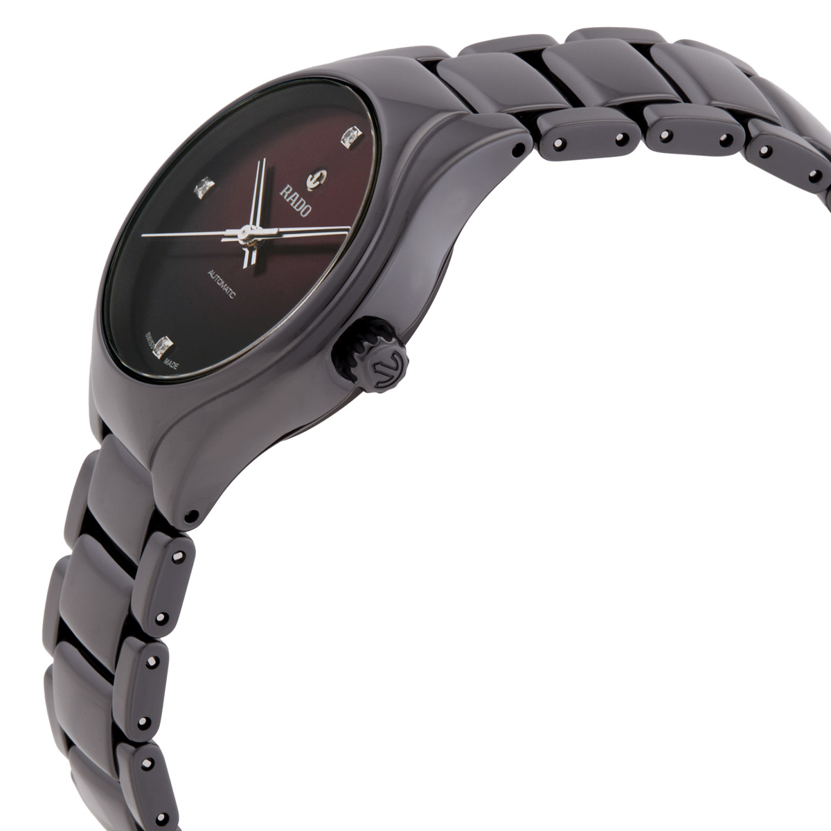 rado true round automatic diamond red dial ladies watch r27242742 rado true round automatic diamond red dial ladies watch r27242742