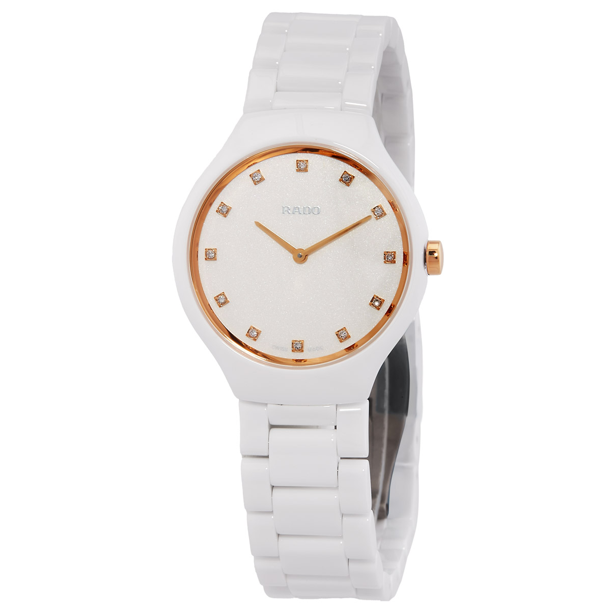 rado true round thinline quartz diamond white dial ladies watch r27958722 rado true round thinline quartz diamond white dial ladies watch r27958722