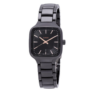 Home rado true square quartz black dial ladies watch r27080172