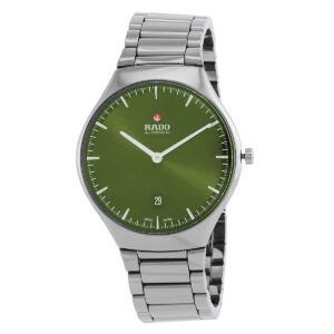 rado true thinline automatic green dial men's watch r27088312