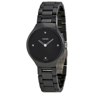 Home rado true thinline black dial black ceramic ladies watch r27742712