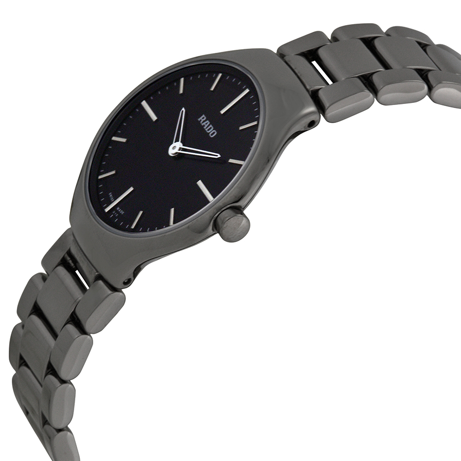 rado true thinline black dial gunmetal ceramic ladies watch r27956152 rado true thinline black dial gunmetal ceramic ladies watch r27956152