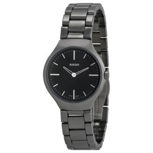 Home rado true thinline black dial gunmetal ceramic ladies watch r27956152