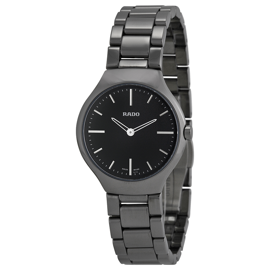 rado true thinline black dial gunmetal ceramic ladies watch r27956152 rado true thinline black dial gunmetal ceramic ladies watch r27956152