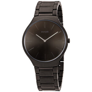 rado true thinline colors brown dial men's watch r27269302