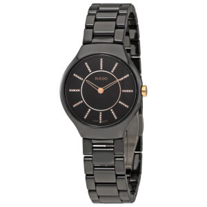 Home radotrue black dial diamond markers ladies ceramic watch r27742702