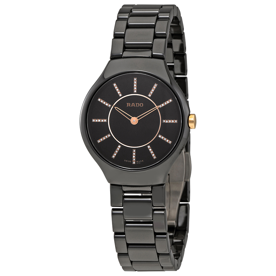 radotrue black dial diamond markers ladies ceramic watch r27742702 radotrue black dial diamond markers ladies ceramic watch r27742702