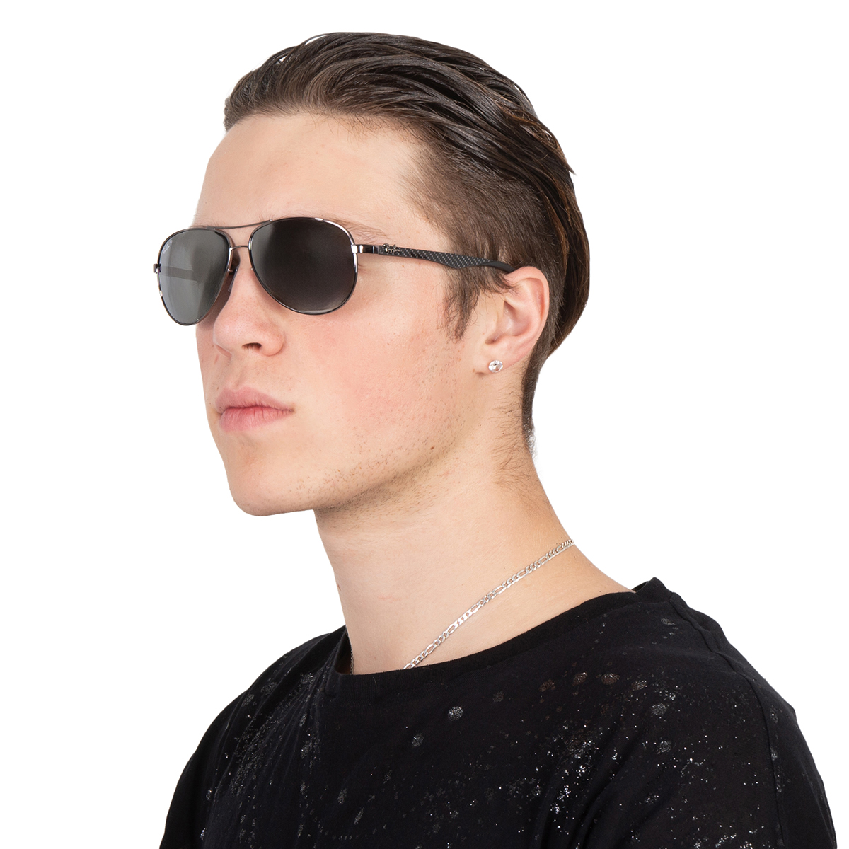 ray ban ray ban carbon fibre polarized silver mirror aviator men's sunglasses rb8313 004/k6 61 ray ban ray ban carbon fibre polarized silver mirror aviator men's sunglasses rb8313 004/k6 61
