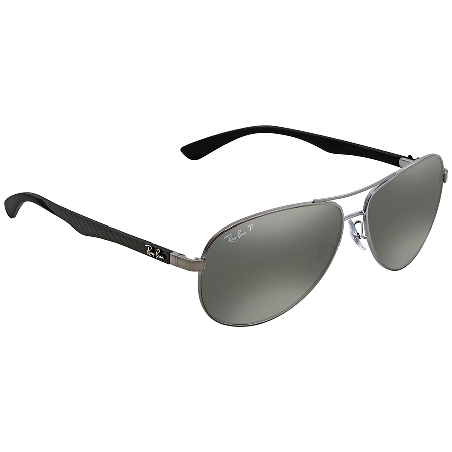 ray ban ray ban carbon fibre polarized silver mirror aviator men's sunglasses rb8313 004/k6 61 ray ban ray ban carbon fibre polarized silver mirror aviator men's sunglasses rb8313 004/k6 61