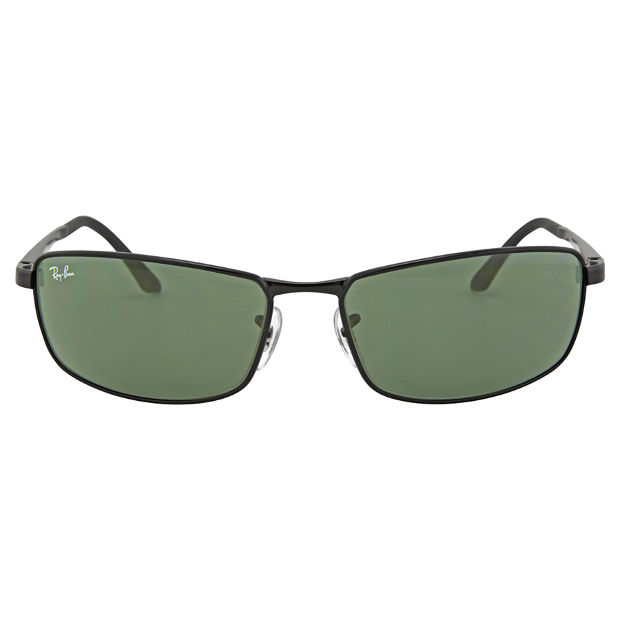 ray ban ray ban green classic rectangular men's sunglasses rb3498 002/71 61 ray ban ray ban green classic rectangular men's sunglasses rb3498 002/71 61