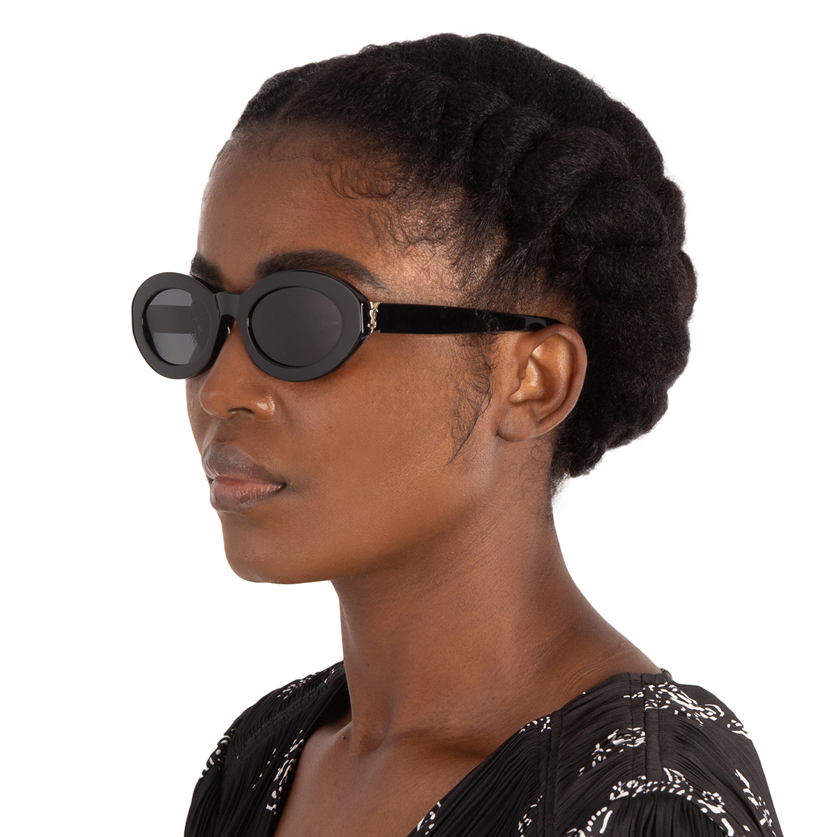 saint laurent black oval ladies sunglasses sl m136 001 52 saint laurent black oval ladies sunglasses sl m136 001 52