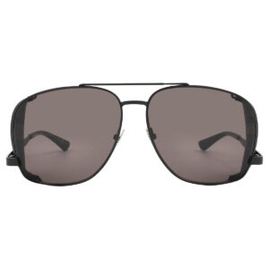 Home saint laurent black pilot men's sunglasses sl 653 leon leather spoiler 002 59