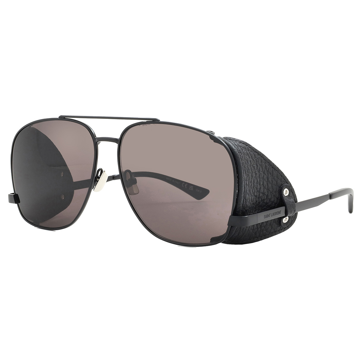 saint laurent black pilot men's sunglasses sl 653 leon leather spoiler 002 59 saint laurent black pilot men's sunglasses sl 653 leon leather spoiler 002 59