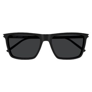 Home saint laurent dark grey rectangular men's sunglasses sl 668 001 56