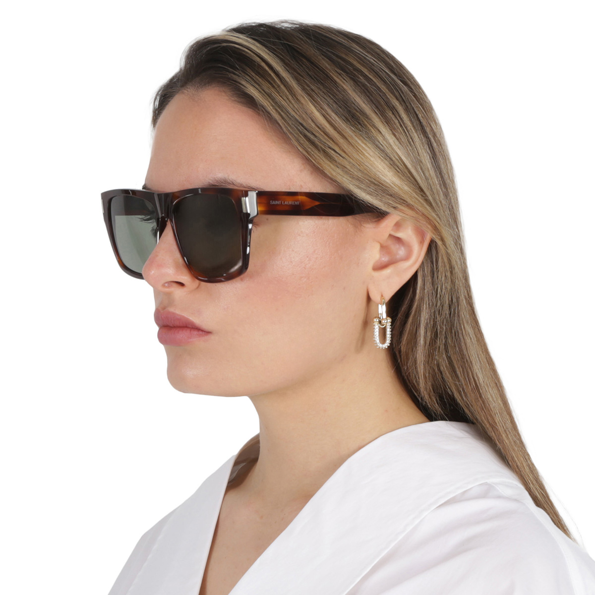 saint laurent green square ladies sunglasses sl 424 003 56 saint laurent green square ladies sunglasses sl 424 003 56