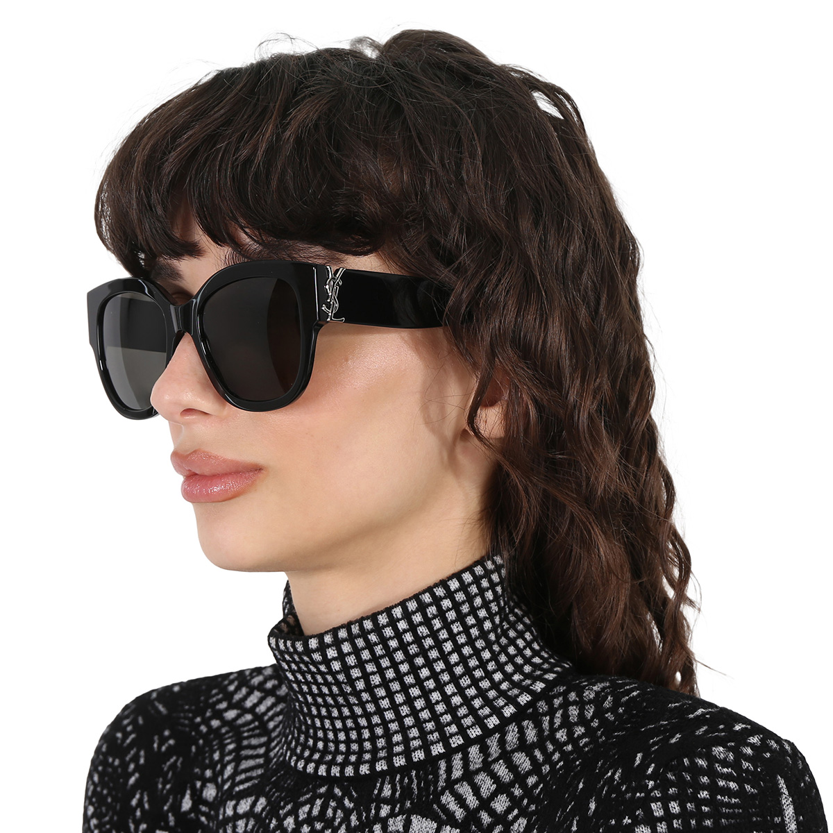 saint laurent grey round ladies sunglasses sl m95/f 005 56 saint laurent grey round ladies sunglasses sl m95/f 005 56