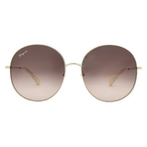 ferragamo salvatore ferragamo brown gradient round ladies sunglasses sf299s 703 60