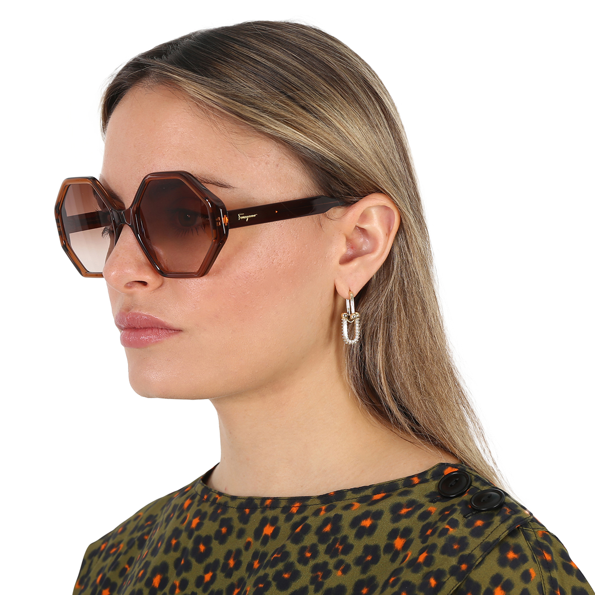 ferragamo brown gradient geometric ladies sunglasses sf1070s 210 55 ferragamo brown gradient geometric ladies sunglasses sf1070s 210 55