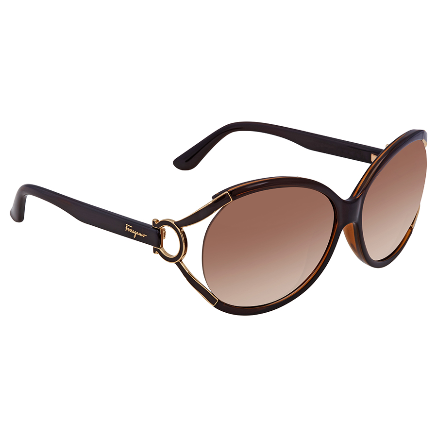 ferragamo salvatore ferragamo brown gradient round ladies sunglasses sf600s 220 61 ferragamo salvatore ferragamo brown gradient round ladies sunglasses sf600s 220 61