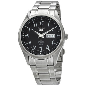 Home seiko 5 automatic black arabic dial men's watch snkp21j1