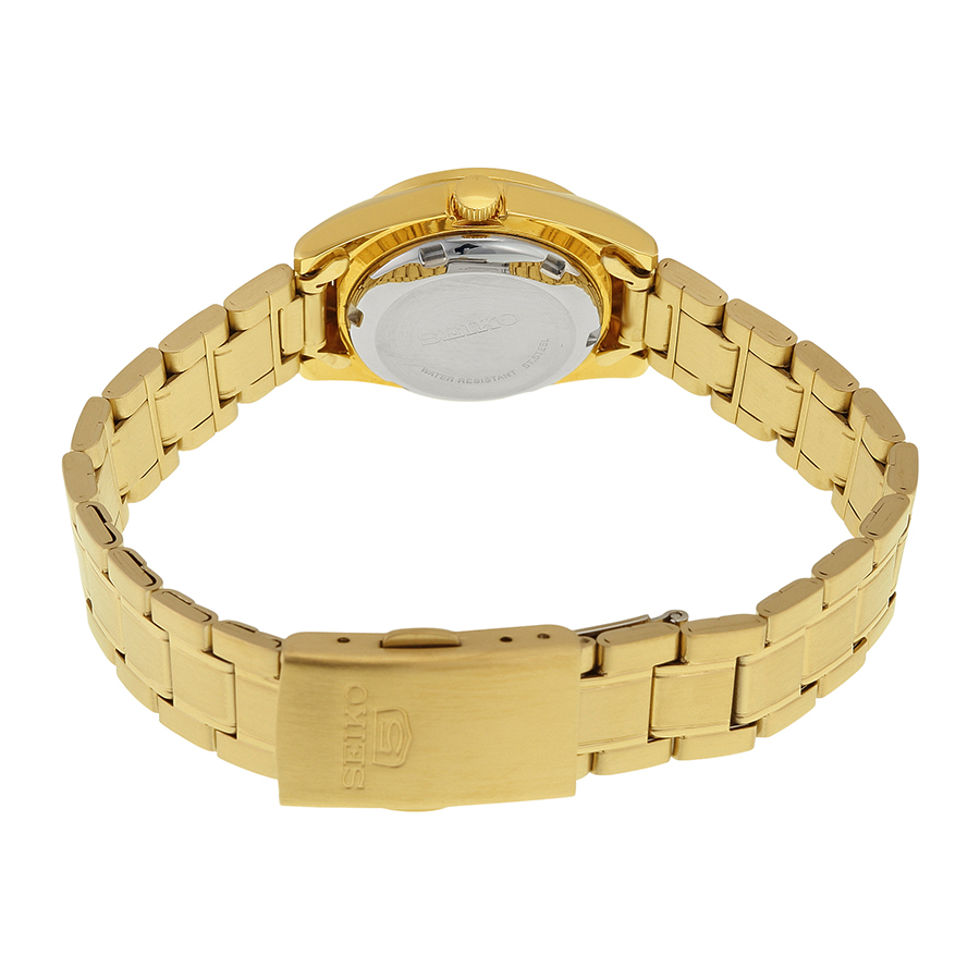 seiko 5 automatic black dial gold tone ladies watch symk22 seiko 5 automatic black dial gold tone ladies watch symk22