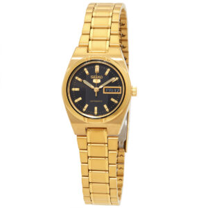 Home seiko 5 automatic black dial ladies watch sym602k1