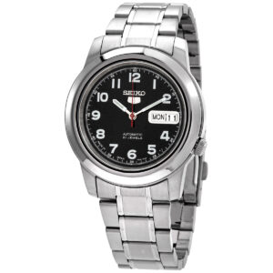Home seiko 5 automatic black dial men's watch snkk35j1