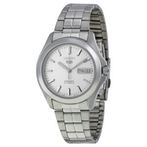 Home seiko series 5 automatic silver dial men's watch snkk87