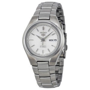 seiko 5 automatic silver dial stainless steel men's watch snk601