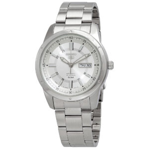 Home seiko 5 automatic silver dial men's watch snkn09j1