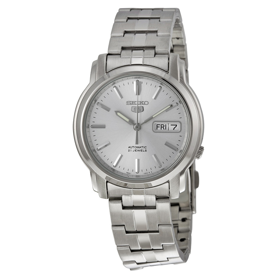 seiko 5 automatic silver dial stainless steel men's watch snkk65 seiko 5 automatic silver dial stainless steel men's watch snkk65