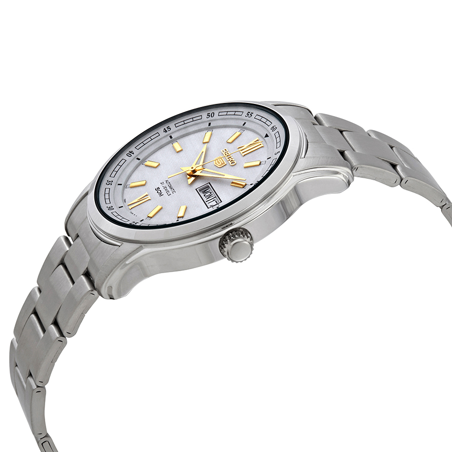seiko 5 automatic white dial stainless steel men's watch snkp15k1s seiko 5 automatic white dial stainless steel men's watch snkp15k1s