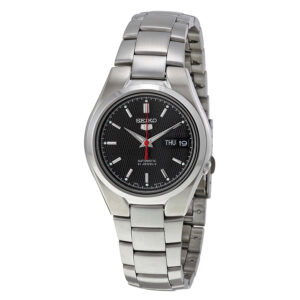 Home seiko series 5 automatic black dial men's watch snk607