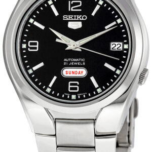 Витрина seiko 5 black dial stainless steel men's watch snk623