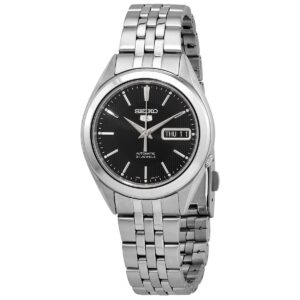 Витрина seiko 5 black dial stainless steel men's watch snkl23j1