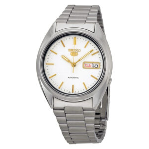 Витрина seiko series 5 automatic off white dial men's watch snxg47