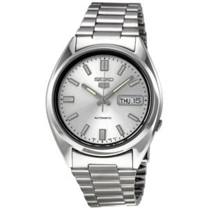 Витрина seiko 5 automatic silver dial stainless steel men's watch snxs73