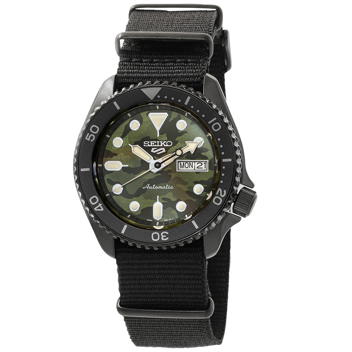 seiko 5 sports automatic green camouflage dial men's watch srpj37k1 seiko 5 sports automatic green camouflage dial men's watch srpj37k1