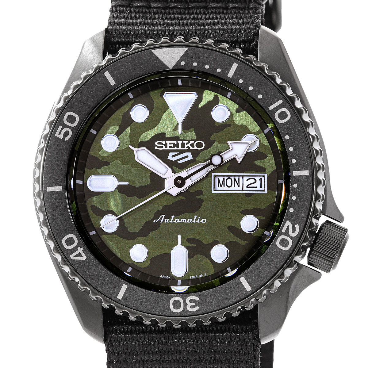 seiko 5 sports automatic green camouflage dial men's watch srpj37k1 seiko 5 sports automatic green camouflage dial men's watch srpj37k1